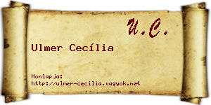 Ulmer Cecília névjegykártya